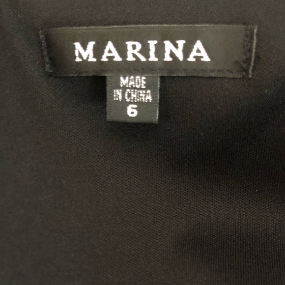 Marina Off-the-Shoulder Scuba Crepe Dress Black Size 6 - Picture 7 of 8